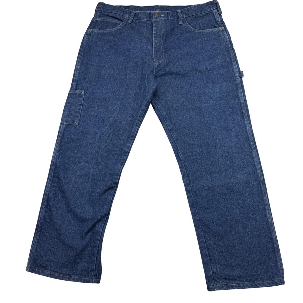 NEW Bulwark FR Dungaree Pants Mens 40x30 Blue Flame Resistant Work Jeans